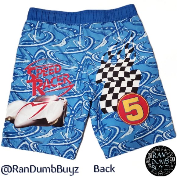 Speed Racer Boys Swim Trunks Size 8/10 (Small) - Blue, Car #5 - Picture 3 of 15